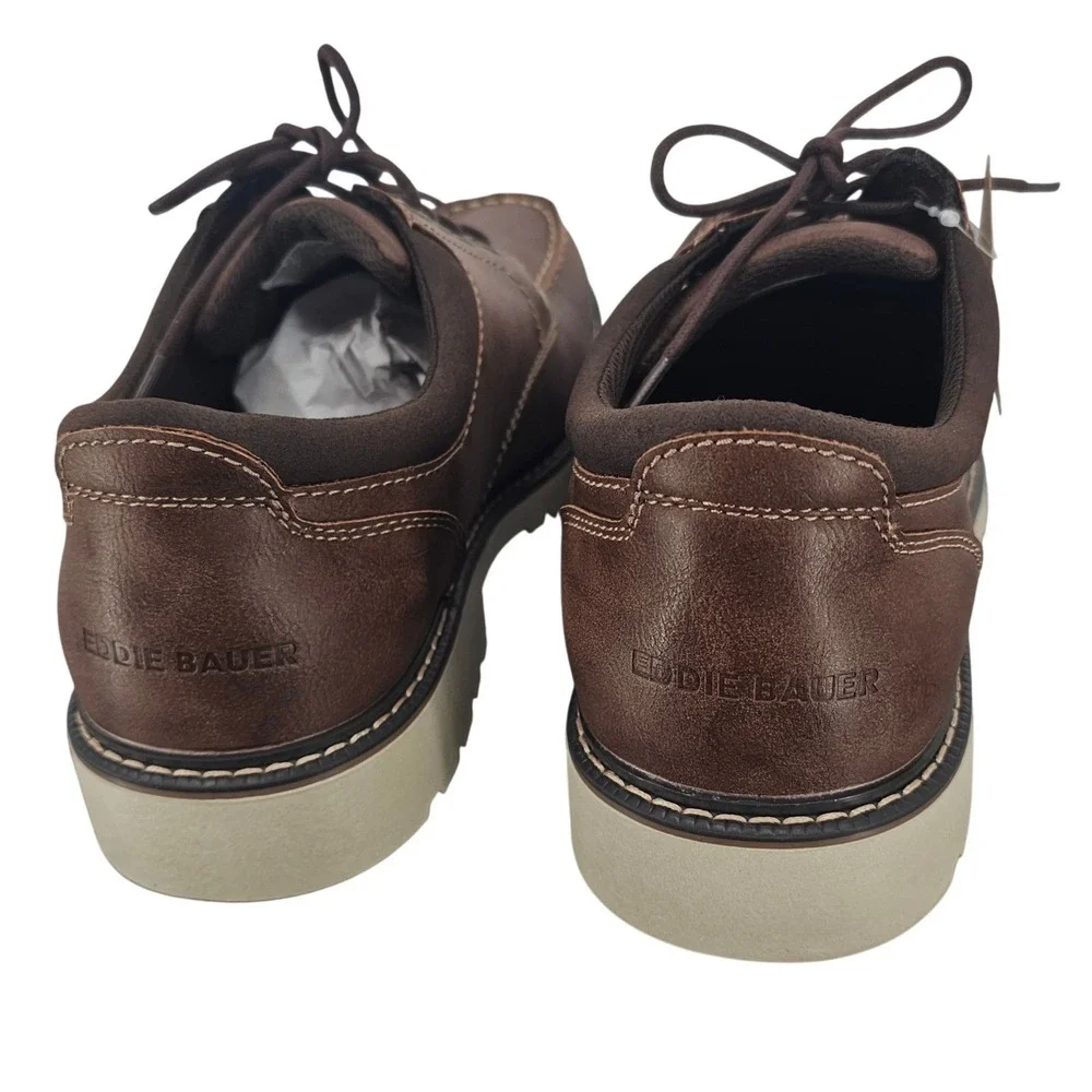 Eddie Bauer Mens Strider Tan Moc Toe Oxford Shoes Size‎ 13 Brown Rugged Casual